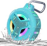 EBODA Waterproof Bluetooth Shower Speaker, IPX7 Floating Portable Wireless Small Speakers, 24H Playtime with RGB Light for Kayak, Beach, Pool Accessories, Gifts for unisex -Sky Blue