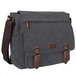 S-ZONE Men's Messenger Bag Crossbody Shoulder 15.6 Inch Laptop Vintage Canvas Briefcase Satchel for Work School Traveling Daily Use Multiple Pocket