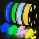 YOUSU 3D Printer Filament Bundle, Glow in The Dark Filament Multicolor, Green, Purple, Red and Rainbow PLA Filament 1.75 mm