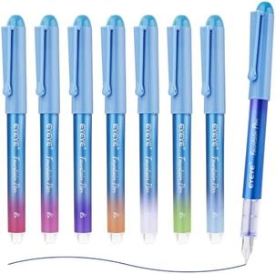EYEYE Disposable Fountain Pens Medium Point, 8 Pack Assorted Colors, Stainless Steel Nib, Pens Smooth Writing for Sketching, Journaling, Calligraphy, Doodling and Gifts