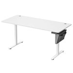 VASAGLE Electric Standing Desk, Height Adjustable Desk, 70 x 160 x (72-120) cm, 4 Memory Heights, Storage Pocket, for Home Office, Study, Cloud White LSD136W02