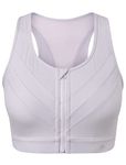 Yvette High Impact Zip Front Closure Sports Bras, Support for Large Bust Women, Supportive Comfortable, Light Purple (S Fit 34A 34B 34C)