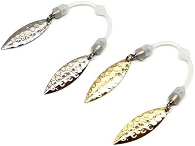 Harmony Fishing – Twin Blade Slip-On Spinner Blades for Fishing Lures/jigs (6 Pack) (Willow (Gold))