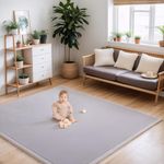 Ngardk Kids Baby Play Mat, 3cm Thick Tatami Muscle Mat for Baby, Memory Mellow Foam Play Mat (Gray, 150 * 200cm)