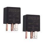 Ehdis 4 Pin 12V Relay 30A Multi-Purpose Automotive Truck Car Relay Heavy Duty Standard Relay Kit, Pack of 2