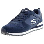 Skechers Women's Og 85 Gold'n Gurl Trainers, Navy Suede Mesh Nylon Silver Trim, 6 UK