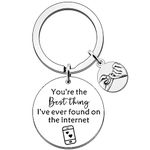 SDOFY You're The Best Thing I Found on The Internet Gifts for Boyfriends Valentines Day Anniversary Keyring Gifts for Him Her I Love You Gifts for Him Girlfriend Christmas Couple Gifts