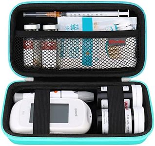 Elonbo Diabetic Supplies Travel Case, Diabetic Supply Organizer Bag, Glucose Meter Storage Case, Insulin Pen Carrying Case for Glucose Monitor, Blood Sugar Test Strips, Lancets, Syringe, Needles,Green