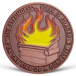 Dumpster Fire Challenge Coin Coworker Appreciation Medallion Dumpster Fire Desk Accessories for Farewell & Going Away, Office Pranks, Funny Workplace Decor, White Elephant Gifts for Men Women