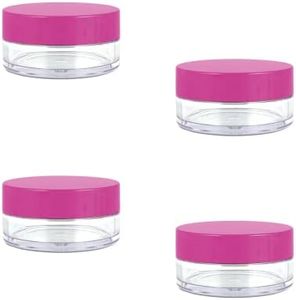 Envases para Cosmetica, 4 Piezas 5 g Contenedores Cosmético de Viaje, Mini Tarro Transparente, Muestra de Almacenamiento de Maquillaje, para Bálsamo Labial Crema Polvos Sombras de Ojos