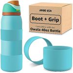 Jmoe USA Silicone Boot Sleeve + Hand Grip for Owala 40oz Water Bottle | BPA Free & Food-Grade Silicone Rubber | Protective Anti-Slip Bottom Bumper Cover | Protects Against Scratches (Summer Sweetness)