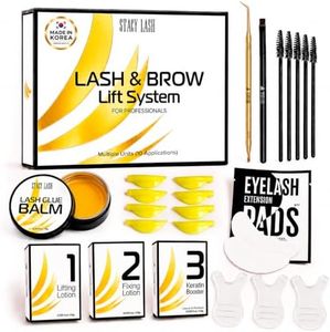 Stacy Lash Lift Kit 10 Sets Eyebrow Lamination Kit Eyelash Perm Kit with Lash Lift Tools & Shields & Lash Wands & Lash Lift Pads Korean Beauty Lash Lift Supplies