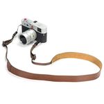 CANPIS Genuine Leather Camera Strap, Handmade Vintage Shoulder Neck Strap for Nikon Canon Sony Fuji Leica DLSR Cameras (Oily Leather Brown)