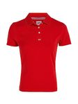 Tommy Jeans Women's Short-Sleeve Polo Shirt Essential Slim Fit, Red (Deep Crimson), S