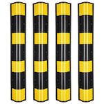 Parking Safety Pillar Guard, Rubber Corner Bounce Shaped Guard with Yellow Reflective Tapes for High Visibility - Size 800MM - Pack of - 4