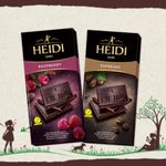 Heidi Espresso Dark Chocolate 80g & Raspberry Dark Chocolate 80g | 100% Veg | Vegan | Imported | Switzerland