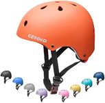 CELOID Kids Bike Helmet,Youth Skateboard Helmets for Ages 8-10-14 Years Boys Girls,Adjustable Multi-Sport Bicycle Skateboarding Football Roller Skating Scooter Rollerblade Balance Bike Helmet,Orange