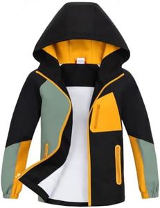 ALXHUTE Kids Waterproof Rain Jackets with Mesh Lined Yellow 7-8Y/Size 130