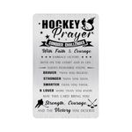 Alotozo Inspirational Hockey Prayer Engraved Wallet Card - Hockey Theme Gifts - Hockey Party Favors for Men Hockey Players Hockey Coaches Hockey Fans