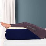 EXQUIZIT HOME Elevating Memory Foam Leg Rest Support Cushion Reduce Back Hip Knee Pain Elevation Foam Support Pillow COLOUR: NAVY