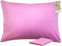 ZPECC Toddler Pillow with Pillowcase 2 Pack - 13x18 Organic Cotton Hypoallergenic Kids Pillow, Baby Essentials for Travel Crib Daycare Stroller (Intended for Age 2 and up) Pink Stripe