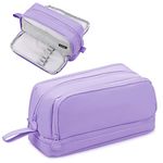 Tesmien Pencil Case, Large Pencil Case with 4 Compartments Stationery Organizer for Boys and Girls, Aesthetic Pencil Bag Suitable for Kids Teenagers Students Women Men, Purple