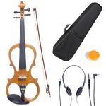Cecilio 4/4CEVN-1Y Solid Wood Yellow Maple Metallic Electric/Silent Violin with Ebony Fittings in Style 1 (Full Size)