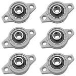 GOIYZTTR 6 Pcs Self Aligning Pillow Block, Bore 10mm Pillow Block Flange Bearing Shaft KFL000 Inner Ball Mounted Pillow Block for KFL Series Conveyor Systems