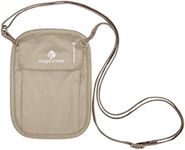 eagle creek RFID Blocker Neck Wallet - Durable and Lightweight Travel Passport and Valuables Organizer with Hook and Loop Closure and Adjustable Neck Strap, Tan, One Size, RFID Blocker Neck Wallet
