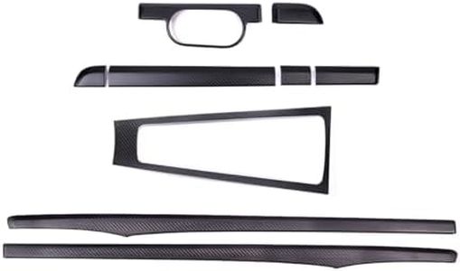 Suitable for Porsche 718 911 Boxster Cayman car center console panel decorative protective cover, door panel trim, genuine carbon fiber car interior accessory modification kit (Matte Black Carbon Kit)