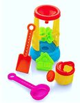 Storio Beach Sand Toys Castle Play Set with Fish, Crab Moulds for Kids & Toddlers, Useful for Gardening & Outdoor Tool Kit (Wheelie Theme),Assorted