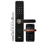 QUBO Smart Door Lock Select from Hero Group (2025 Edition) | 7-Way Unlocking | 5 Bolts | Fingerprint | Remote Unlocking via OTP | PIN | Access Card | Mobile App | 2 Years Brand Warranty | (Copper)