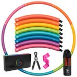 Fiteroc Weighted Fitness Hula Hoop Adult Beginner - Weighted Hula Hoop for Adults - Detachable and Portable - Exercise Holahoop with Jump Rope, Resistance Band and Carry Bag (Multicolor)