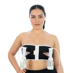 PUMPEASE Hands Free Pumping Bra | Snugabell Adjustable and Comfortable Pumping Bra Made with Spandex Technical Fabric, Supports Two Breast Pumping Bottles & Flanges | Black & White Size M