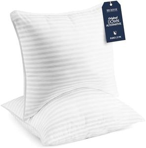 Beckham Hotel Collection Euro Size Throw Pillows (Set of 2), 26 x 26 Down Alternative Pillow Insert for Bed, Couch, and Sofa