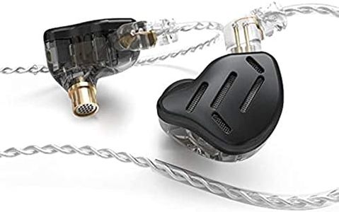 Linsoul KZ Zax 1DD+7BA Hybrid Driver HiFi in-Ear Earphones with Zin Alloy Shell, Detachable Recessed 2 Pin 0.75mm OFC Cable (Without Mic, Black)