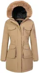 MOERDENG Women's Long Winter Coat Thickened Down Alternative Jacket Warm Puffer Jacket Waterproof Parka