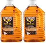 Bartoline Teak Oil 2L, Deep Penetrating Wood Oil for Outdoor and Indoor Furniture, Garden Furniture, Hardwood Protection and Teak Care (Pack of 2)