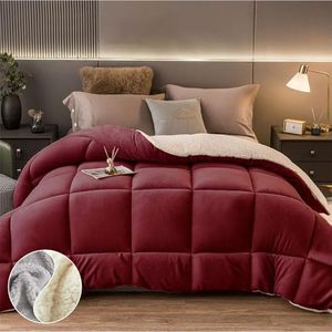 700GSM Reversible Teddy Bear Fleece Quilt | Super Warm Winter Sherpa Doona - All Size (Burgundy/White, King)