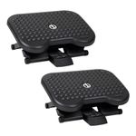 Mind Reader 2FTREST-BLK 2 Pack Adjustable Height Ergonomic Foot Rest, Black