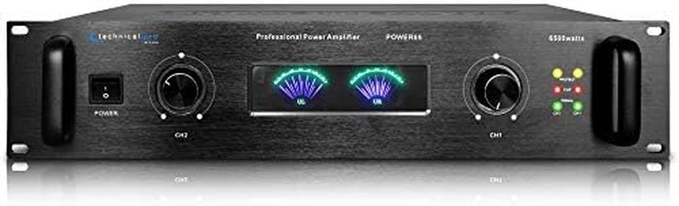 Technical Pro 6000 Watts Professional Portable PA System, 2 Channel Digital Stereo Power Amplifier with Dual Cooling Speed Fans for Home Speaker System