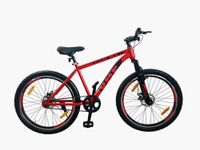 Bump Team 26T Cycle for Men & Women/Mountains Bike with Dual Disc Brakes & Suspension Tyre 26" Inch/MTB Unisex Bicycle with Double Alloy Rims for 12+ Adults- (Matte Red)