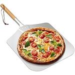 Onlyfire Large Aluminum Pizza Peel, with Wooden Handle, 12" x 14" for Baking Handmade Pizza, 28" Overall, for Any Outdoor Or Indoor Pizza Grill Oven