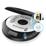 Coby Bluetooth CD Player, FM, AUX, MP3, Anti-Skip Lightweight Portable CD Player w/Headphones, 6-HR Playtime for Home, Car, Travel, Rechargeable