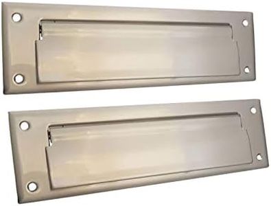 QCAA Solid Brass Mail Slot, with Solid Brass Interior Back Plate, 10" x 3", Satin Nickel, 1 Pack, Made in Taiwan