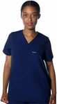 Members Only Women's Siena Scrub Top with 5 Pocket | Hospital Uniform|Nursing Scrubs| Pull On Closure Shirt (Navy, XL)