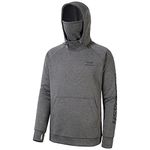 BASSDASH Men’s Fishing Fleece Hoodie with Neck Gaiter Water Resistant Performance Hunting Sweatshirt FS18M, Dark Heather Grey, 4X-Large