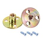 uxcell M8 Brad Hole Tee Nut Carbon Steel T-Nuts Furniture Hardware Flange Insert Female Thread with Screws 10pcs