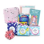 First Period Kit for Girls - Emergency Kit Bag for Girls with Sanitary Pad Storage Bag, Teen Sanitary Towels, Lil-lets Teens Liners, Tampax, Hair Scrunchie, Period Info Booklet and Period Tracker