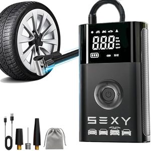 Customize for Model 3 Y X S Tire Inflator Air Compressor,Cordless Portable Air Pump,Tire Pressure Gauge and Emergency Light Model 3 Y X S Accessories,Multipurpose Tire Pump